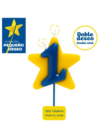 Vela Solidaria Estrella doble deseo Nº 1 Dekora