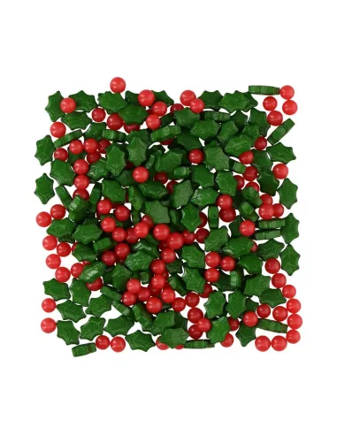 Sprinkles mix Hojas de acebo y bayas Navidad 56 g Wilton