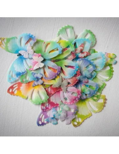 Set 22 Mariposas de oblea colores Crystal Candy
