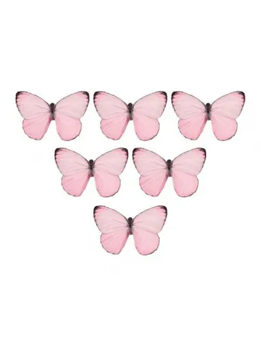 Set 22 Mariposas de oblea Rosa Pastel Crystal Candy