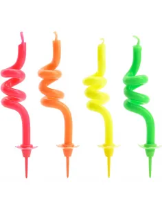 Set 4 velas rizadas PartyDeco