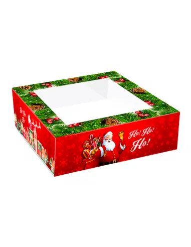 Caja Santa Claus Navidad  28 x 28 x 7,5 cm