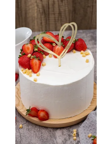 Topper dorado para tarta Doble Corazón Dekora
