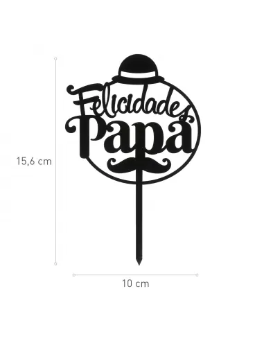 Topper negro para Tarta Felicidades Papá