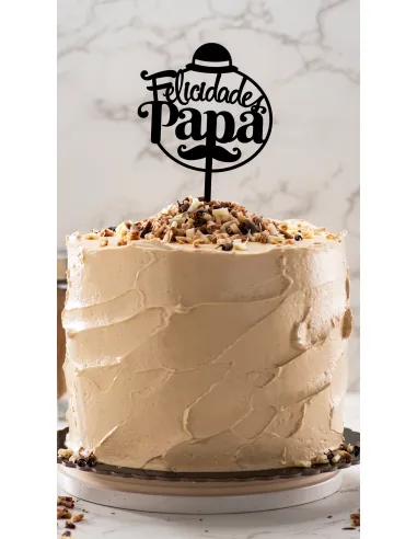 Topper negro para Tarta Felicidades Papá
