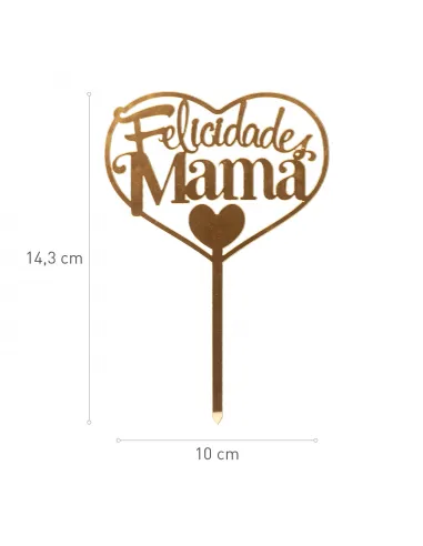 Topper dorado para Tarta Felicidades Mamá