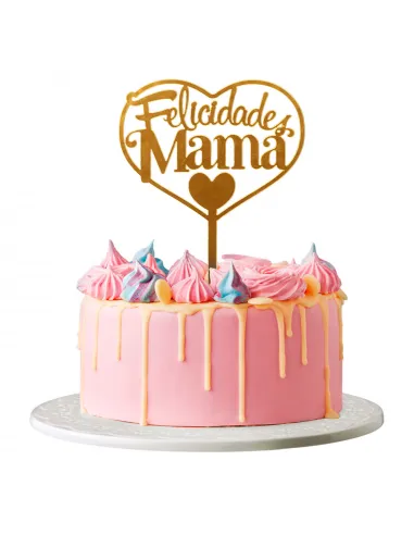 Topper dorado para Tarta Felicidades Mamá