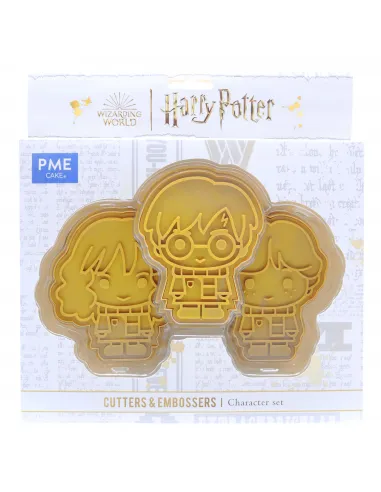Set 3 cortadores y marcadores Harry Potter, Ron y Hermione