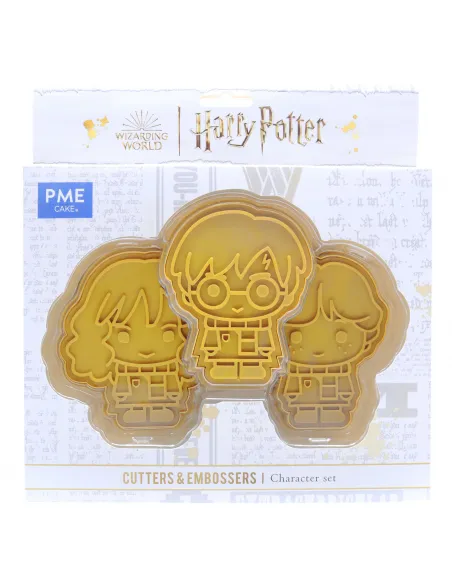 Set 3 cortadores y marcadores Harry Potter, Ron y Hermione