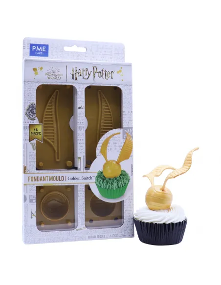 Set 4 moldes para fondant Snitch Dorada Harry Potter