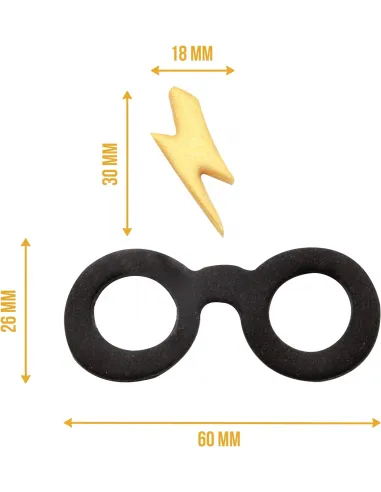 Set 2 cortadores dorados Gafas y Cicatriz pequeños Harry Potter