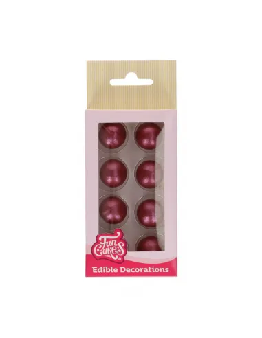 Set 8 bolas de chocolate Rojo burdeos Funcakes