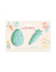 Set 2 cortadores con expulsor Zanahoria y Huevo de Pascua ScrapCooking