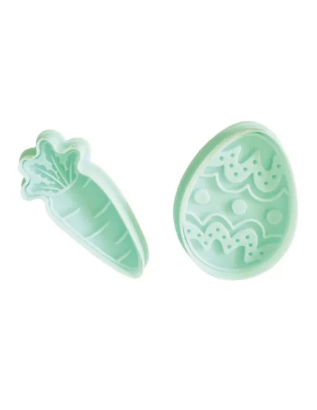 Set 2 cortadores con expulsor Zanahoria y Huevo de Pascua ScrapCooking
