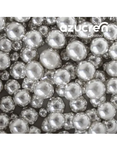 Sprinkles Perlas de azúcar plata metalizada 4 y 6 mm 90 g Azucren