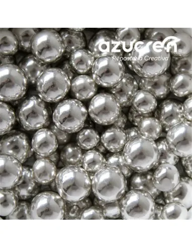 Sprinkles Perlas de azúcar plata metalizada 6 y 8 mm 90 g Azucren