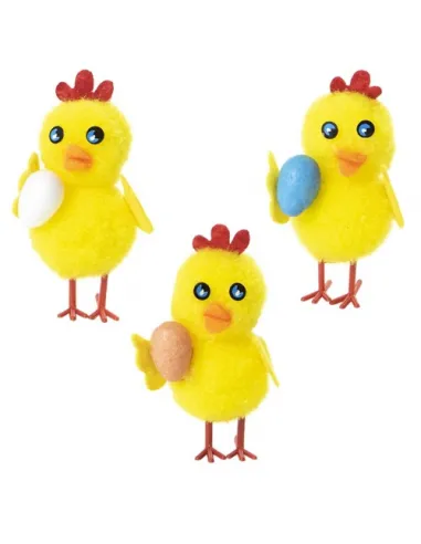 Pollito con huevo en el ala 5 cm Pascua (unidad)