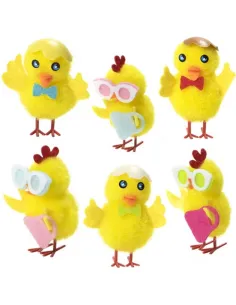 Pollito gafas, bolso y pajarita 5 cm Pascua (unidad)