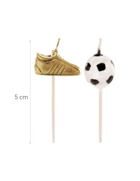 Set 6 velas Balones y Botas de Fútbol Dekora