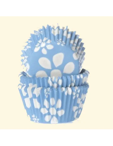 Cápsulas de papel flores azules HM