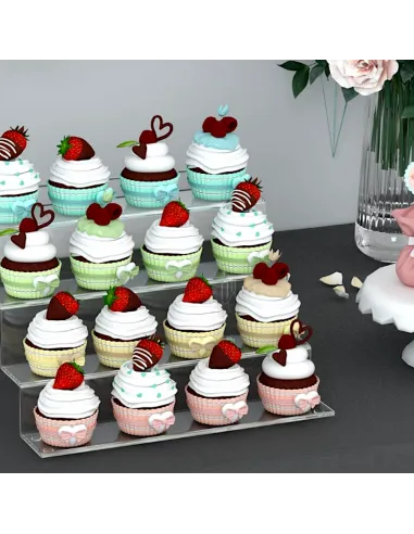 Stand transparente para cupcakes 4 niveles