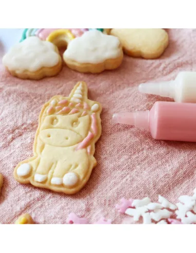 Set 2 cortadores con expulsor Unicornio y Arcoíris ScrapCooking
