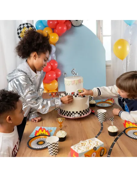 Set 4 toppers Carrera de coches PartyDeco