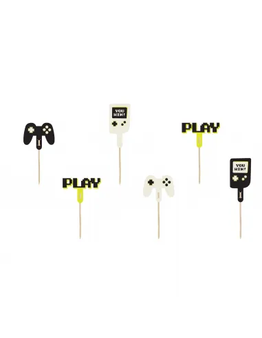 Set 6 toppers Videojuegos PartyDeco