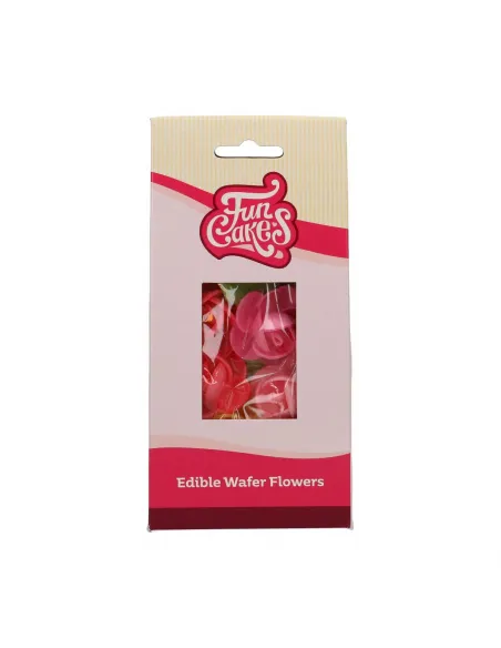 Set flor Frangipani y hojas de colores de oblea Funcakes