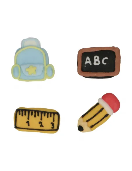 Set 8 decoraciones de azúcar Vuelta al Cole Funcakes