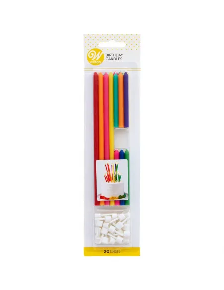 Set 8 velas largas y 12 velas normales Wilton