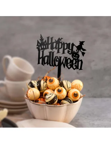Topper negro para tarta Happy Halloween II