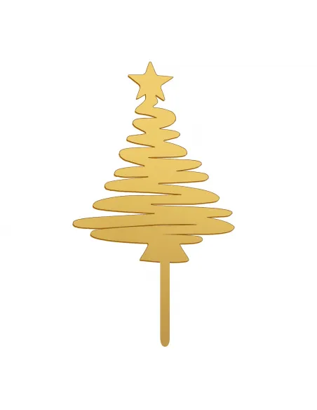 Topper dorado para tarta Árbol de Navidad Dekora
