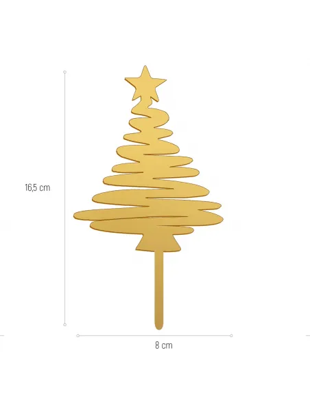 Topper dorado para tarta Árbol de Navidad Dekora