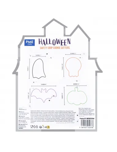 Set 4 cortadores agarre cómodo Halloween PME