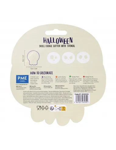 Set Cortador Calavera y 3 Stencils Halloween PME