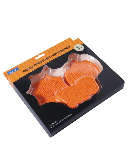 Set de 3 cortadores y marcadores Happy Halloween PME