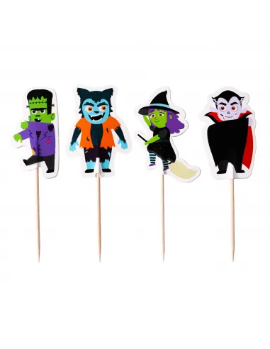 Set 24 toppers Personajes espeluznantes Halloween PME