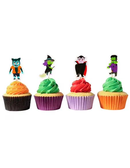 Set 24 toppers Personajes espeluznantes Halloween PME