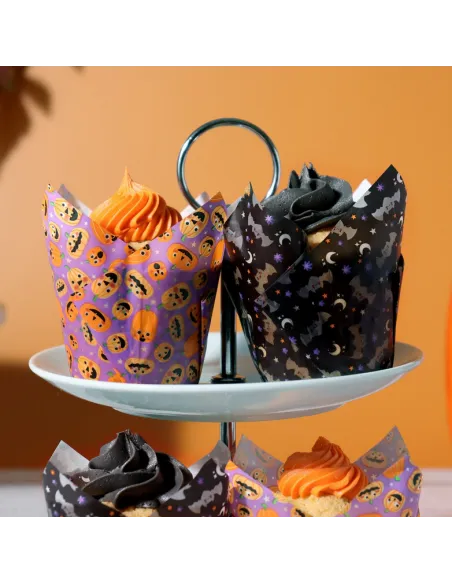 Set 24 cápsulas muffins Calabazas y Muerciélagos PME