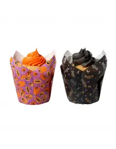 Set 24 cápsulas muffins Calabazas y Muerciélagos PME 2