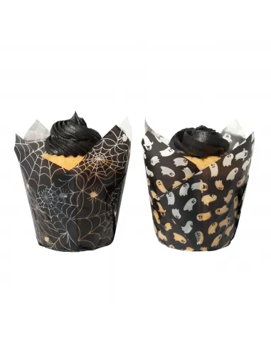 Set 24 cápsulas muffins Fantasmas y Telarañas PME