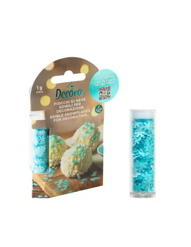 Copos de nieve azules comestibles Decora