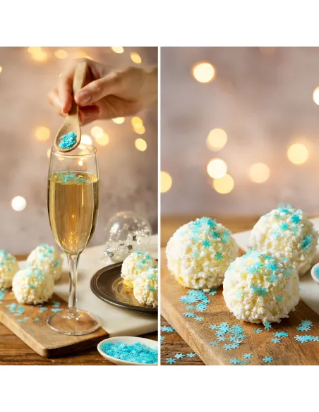 Copos de nieve azules comestibles Decora
