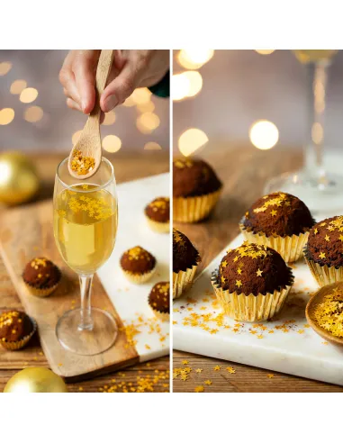 Estrellas doradas comestibles Decora