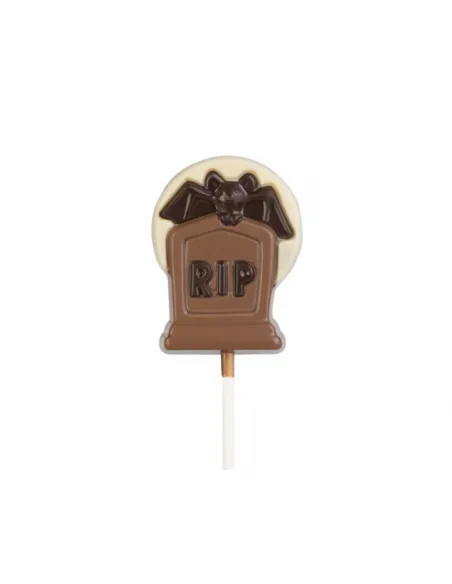 Piruleta de chocolate con leche Lápida y Murciélago