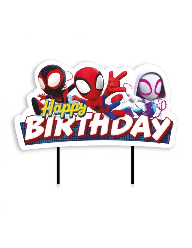 Topper de papel para tarta Happy Birthday Spidey Dekora