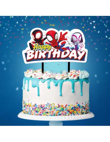 Topper de papel para tarta Happy Birthday Spidey Dekora