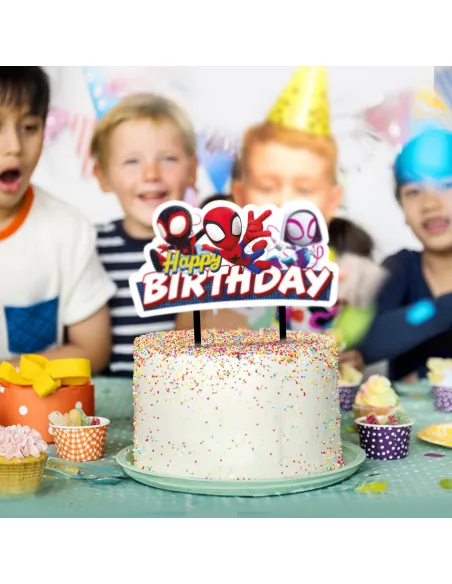 Topper de papel para tarta Happy Birthday Spidey Dekora