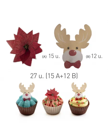 Set 27 decoraciones de oblea Navidad Dekora
